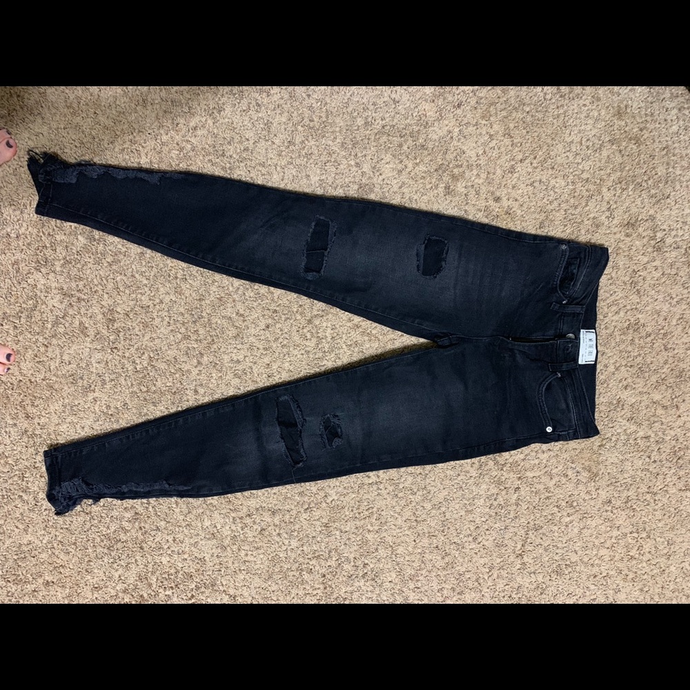 Free people boyfriend black wash jean